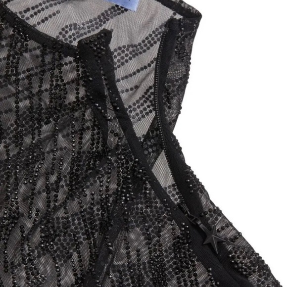 MUGLER X H&M Rhinestone-embellished mesh top XL - Picture 2 of 3